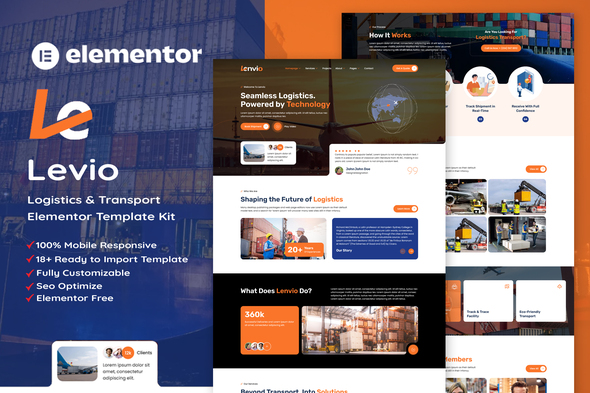 Lenvio - Logistics & Transport Service Elementor Template Kit