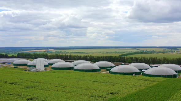Biogas farm among nature