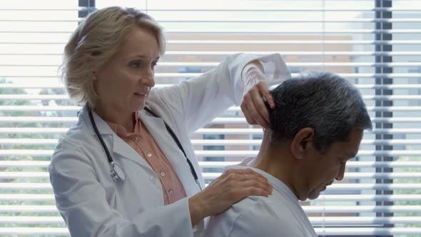 Physiotherapist at work in a hospital