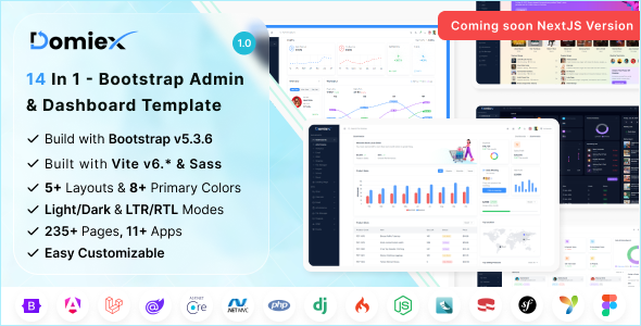 Domiex - Bootstrap Admin & Dashboard Template