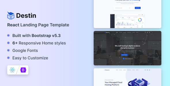 Destin - React Landing Page Template