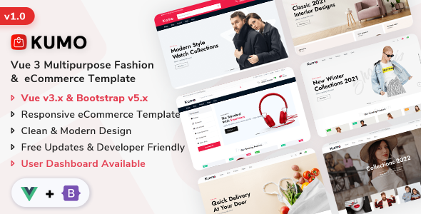 Kumo - Vue Js Multipurpose Fashion & eCommerce Template