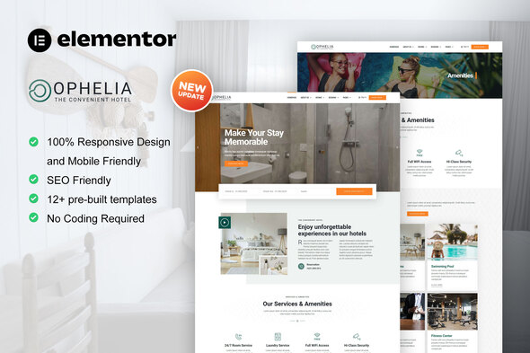 Ophelia - Hotel & Resort Elementor Template Kit