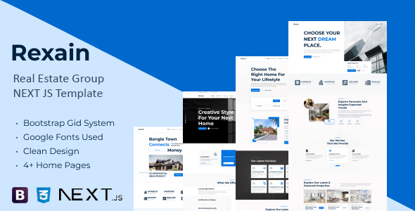 Rexain - Real Estate Group NEXT JS Template