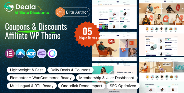 Deala – Coupons and Deals Affiliate WordPress Theme