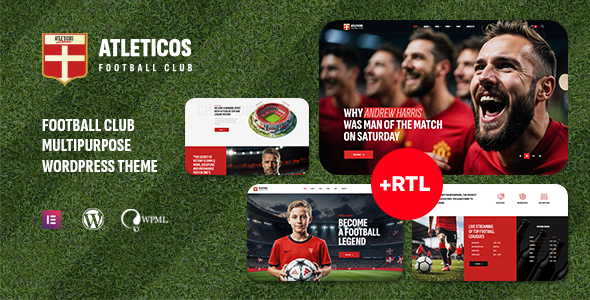 Atleticos - Soccer & Football Club WordPress Theme + RTL