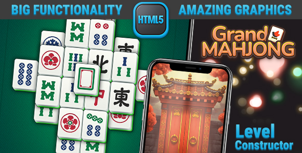 HTML Responsive Mahjong • Chinese Tile Solitaire Game