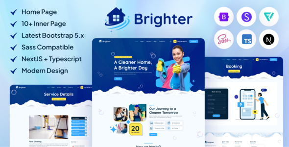 Brighter | Cleaning Service NextJS Template