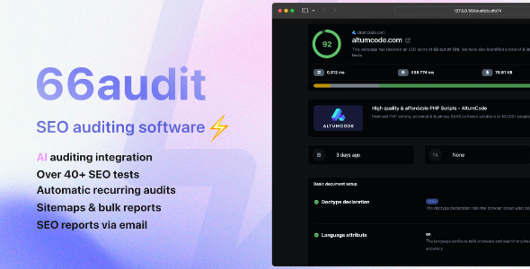 66audit - AI SEO auditing tool (SAAS)