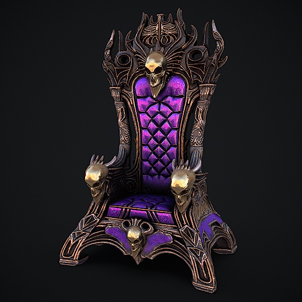 Fantasy Throne 10 Game Ready 3d Model