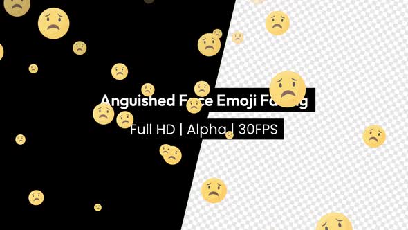 Anguished Sad Face Emoji Falling with Alpha alt