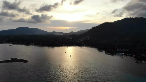 Beautiful high view of nature with sea ocean