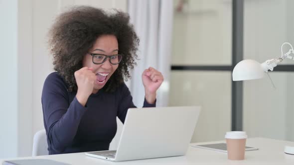 African Woman Having Loss While Using Laptop