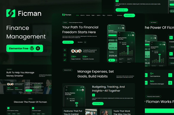 Ficman - Finance Management Elementor Template Kit