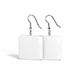 White Square Earring Pair - Quadratic Eardrop Bijou - 3DOcean Item for Sale