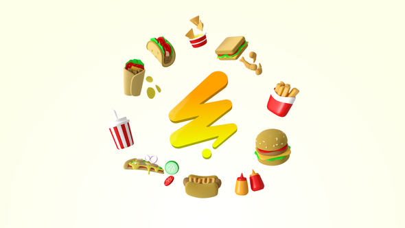 Fast Food 3D Logo I MOGRT