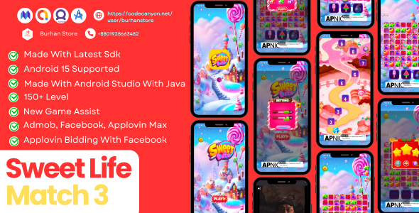 Sweet Life — Match 3 Puzzle Game (Android Studio + Java)