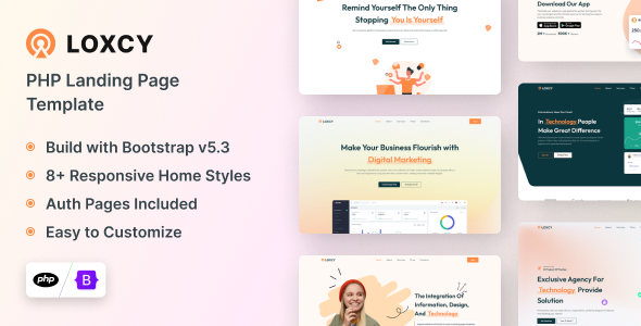 Loxcy - PHP Landing Page Template