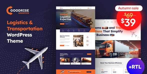 Goodrise - Logistics & Cargo Delivery WordPress Theme + RTL