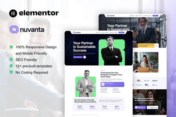 Nuvanta - Business Coach & Consulting Elementor Pro Template Kit