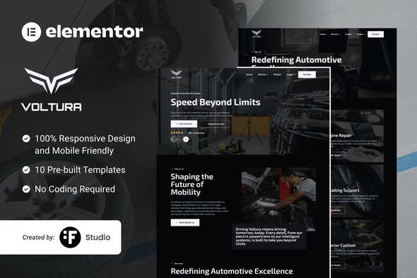 Voltura – Automotive Car Services Elementor Template Kit