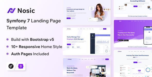 Nosic - Symfony Responsive Landing Page Template