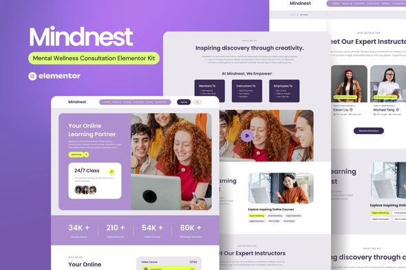 Mindnest - Mental Wellness Consultation Elementor Template Kit