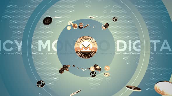 04 - 4 MONERO Cryptocurrency Background with Text 4K