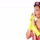 Retro Lady In A Red Dress And A Yellow Household Gloves With A Rolling Pin - VideoHive Item for Sale