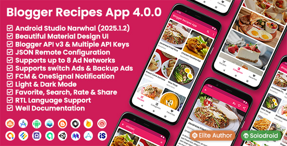 Blogger Recipes App - Blogger API v3