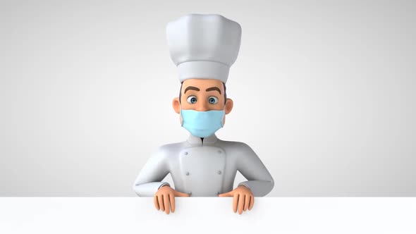 10 cartoon chefs with masks