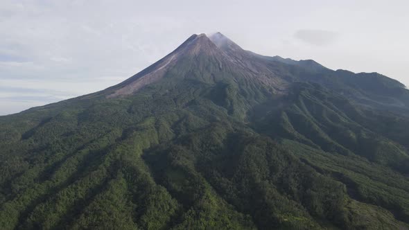 Scenic view in Merapi Mountain, one of popular destination in Yogyakarta, Indonesia.