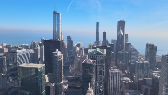 Aerial View of Downtown Chicago - 4K