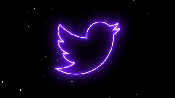 Neon Tweeter Social Media Icon