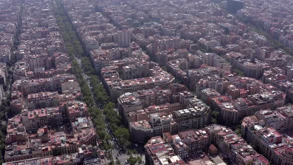 The City Blocks of Barcelona in Spain During the Summer