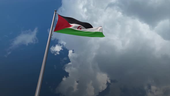 Western Sahara Flag Waving 4K