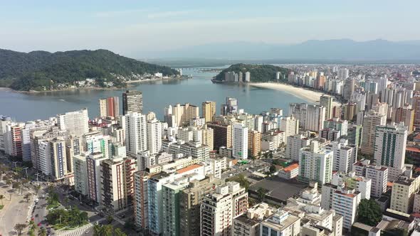 Stunning landscape of coast city of Sao Vicente state of Sao Paulo Brazil.