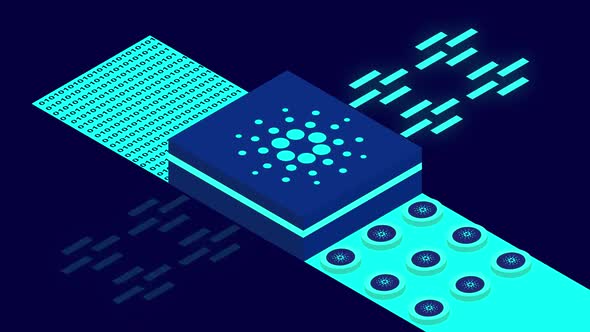 Cardano Coin Cryptocurrency Mining With Blockchain of Transactions