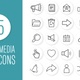 25 Social Media Line Icons Pack - VideoHive Item for Sale