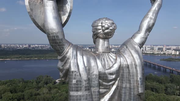 Kyiv, Ukraine: Aerial View of the Motherland Monument