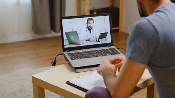 Patient on Video Call with His Doctor