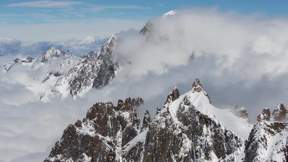 mont blanc alps france mountains snow peaks ski timelapse
