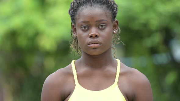 Young Happy African Woman Outdoors