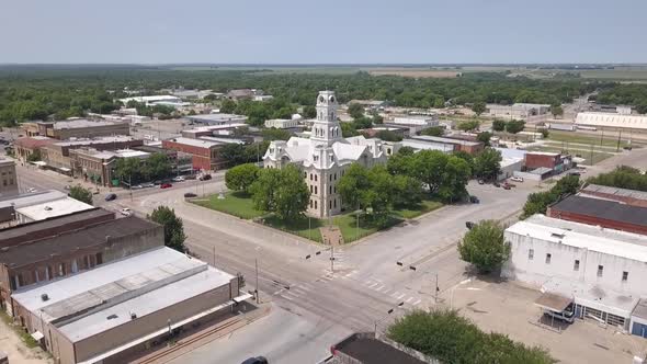 Courthouse Lawn and Square of a Small Town