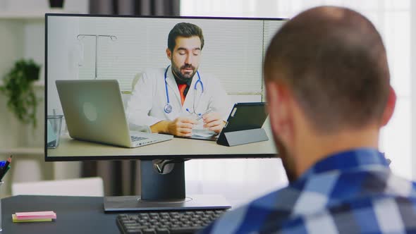 Patient on Video Call with Doctor
