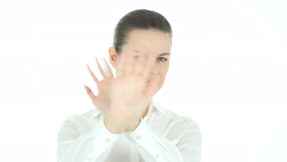 Rejecting, Opposing Woman, White Background