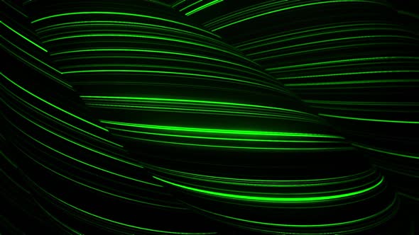 Abstract spiral rotating glow lines