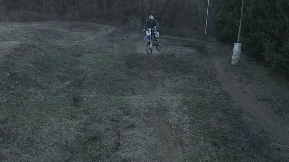 Motocross rider on a dirt track