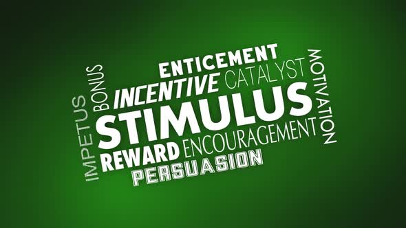 Stimulus Incentive Encouragement Motivation Financial Reward Words 3d Animation