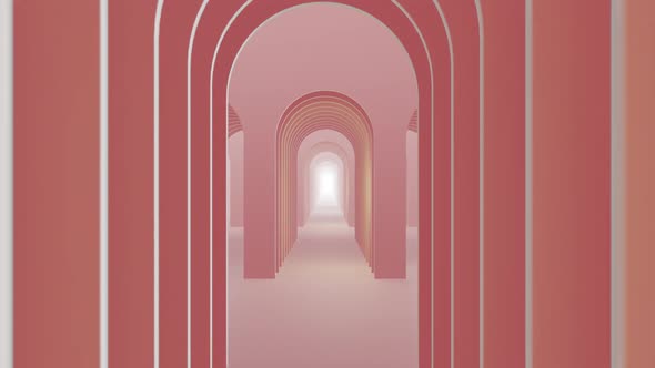 In To Door Abstract Pastel Color Geometry Tunnel 06 HD